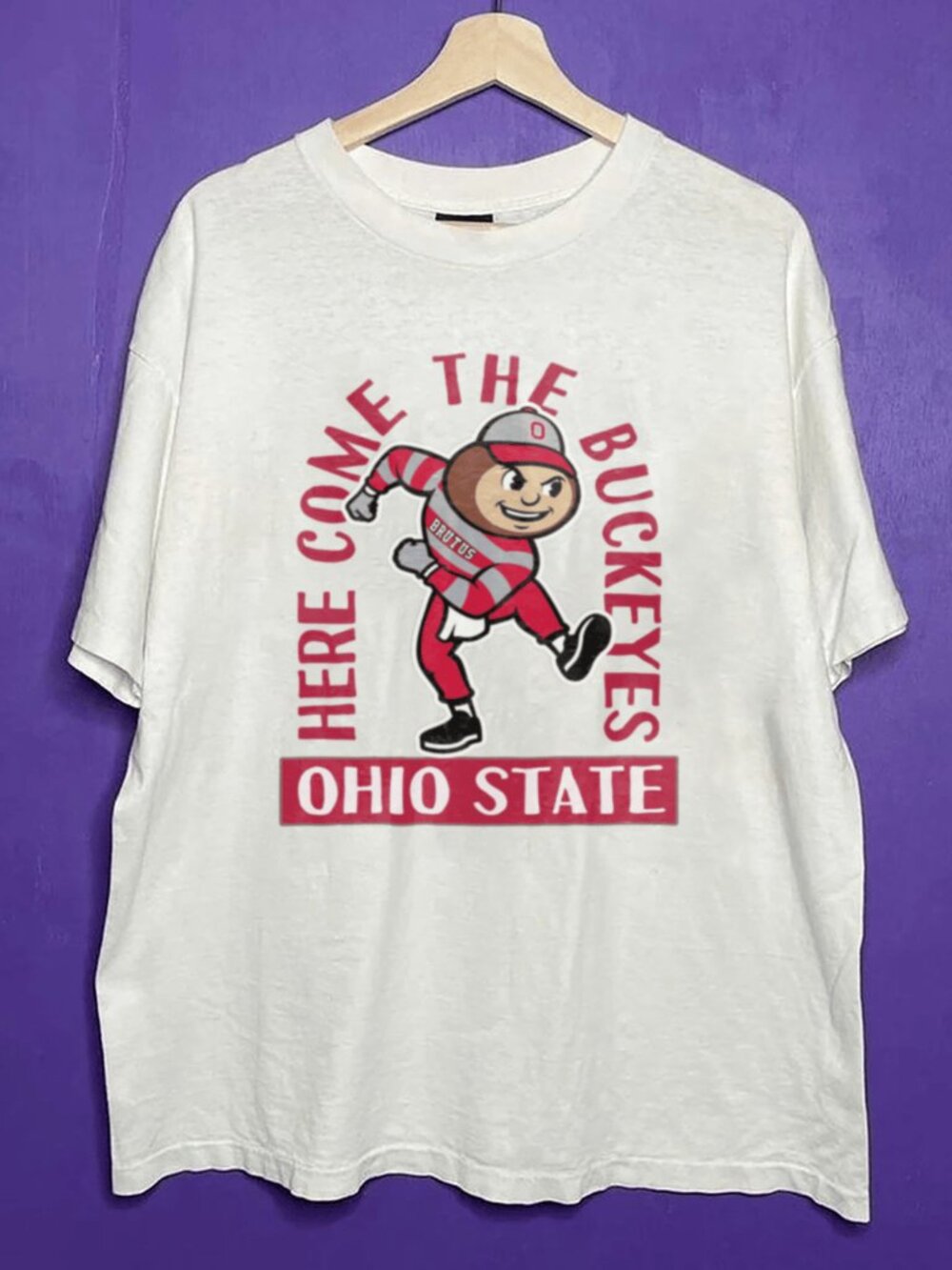 Vintage Ohio State Buckeyes Football NCAA Here Come The Buckeyes Brutus Shirt